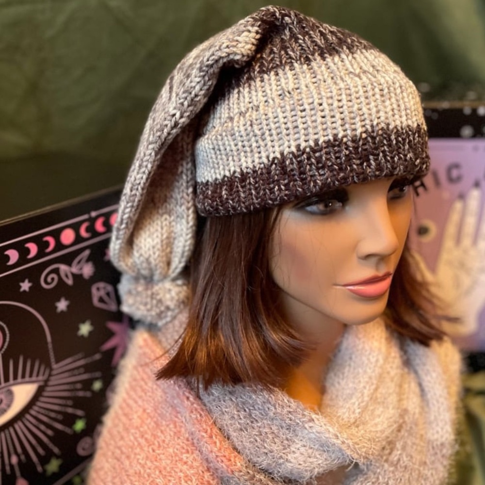 "Snowstorm Chic" Hand-Knit Stocking Cap - Picture 2 of 3